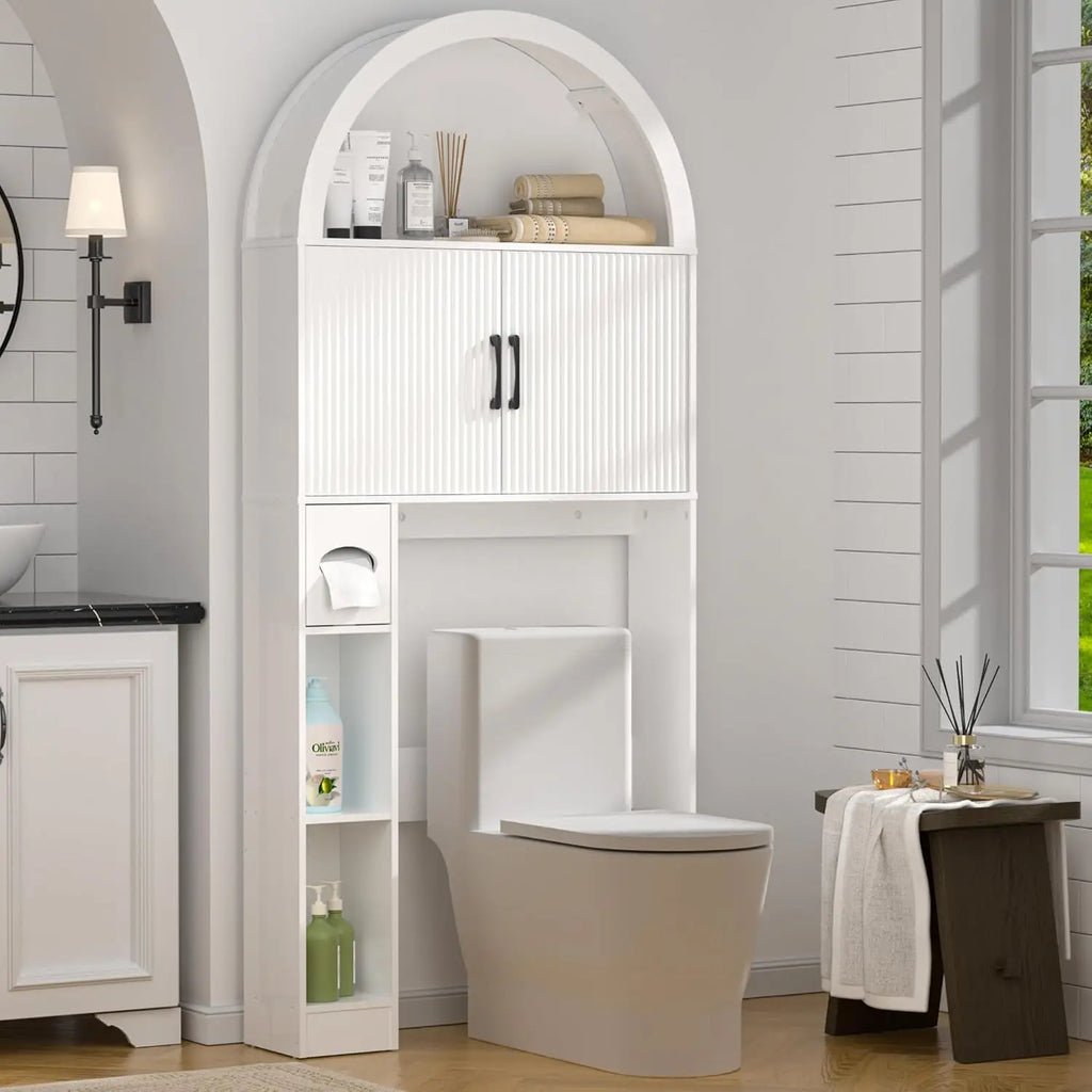 Over The Toilet Storage Cabinet, Bathroom Shelf Organizer Freestanding, Bathroom Arch Cabinet Over Toilet, Customized