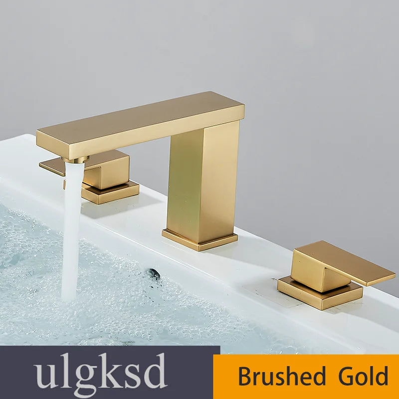 Brushed Golden Bathroom Stainless Steel Faucet