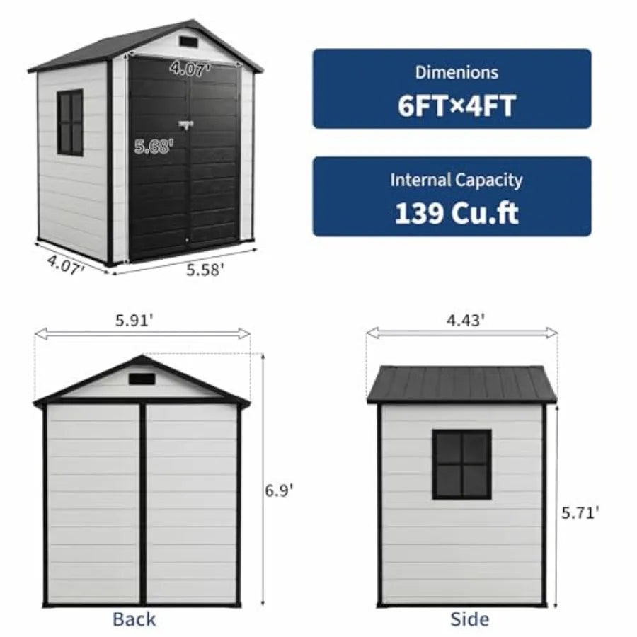 Outdoor Storage Shed with Floor