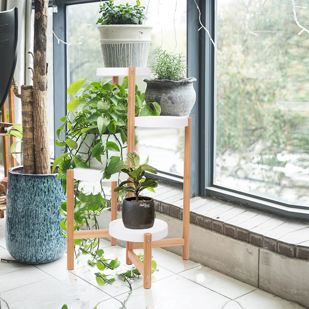 4 Tier Bamboo Plant Display