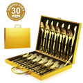 30pcs Gold Stainless Steel Silverware Set