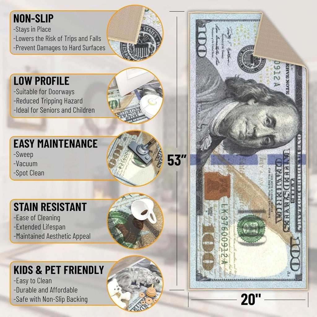 Money Rugs 100 Dollar Bill Runner