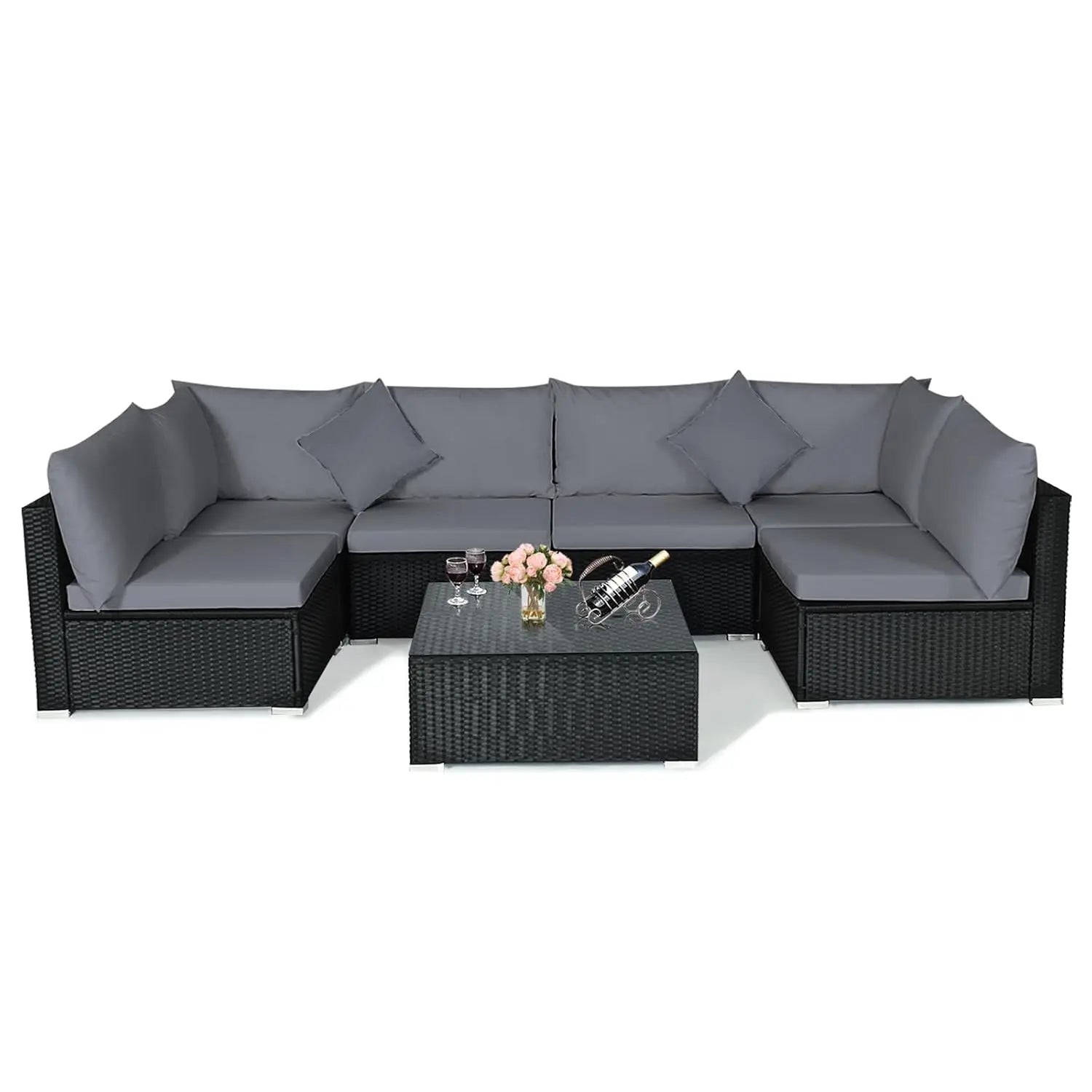 7 Pieces Wicker Patio Furniture Set