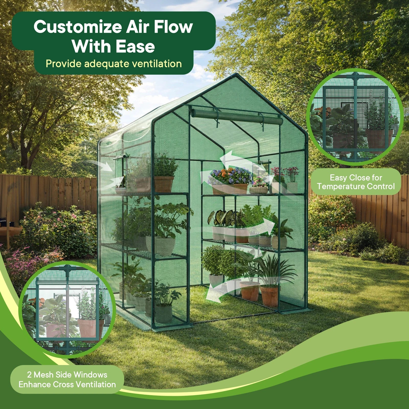 56" Portable Walk-In Greenhouse