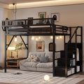 Queen Size Loft Bed with Stairs & Storage