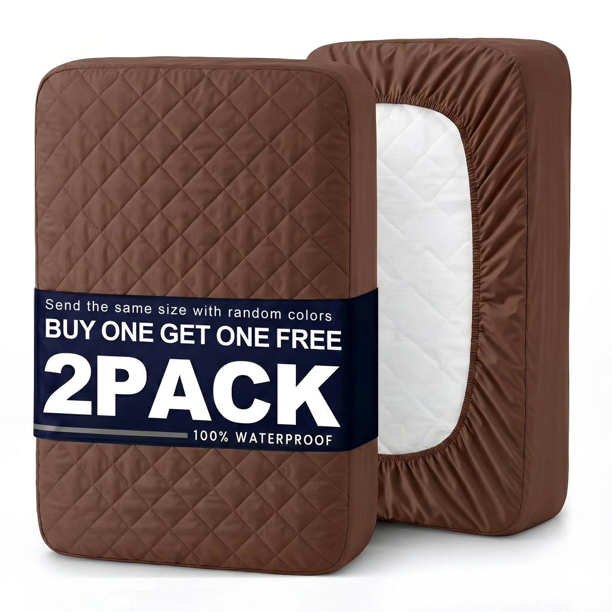 2Pcs Quilted Waterproof Mattress Cover
