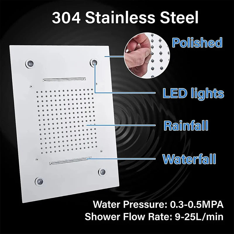 Ceiling Shower Head with LED Lights