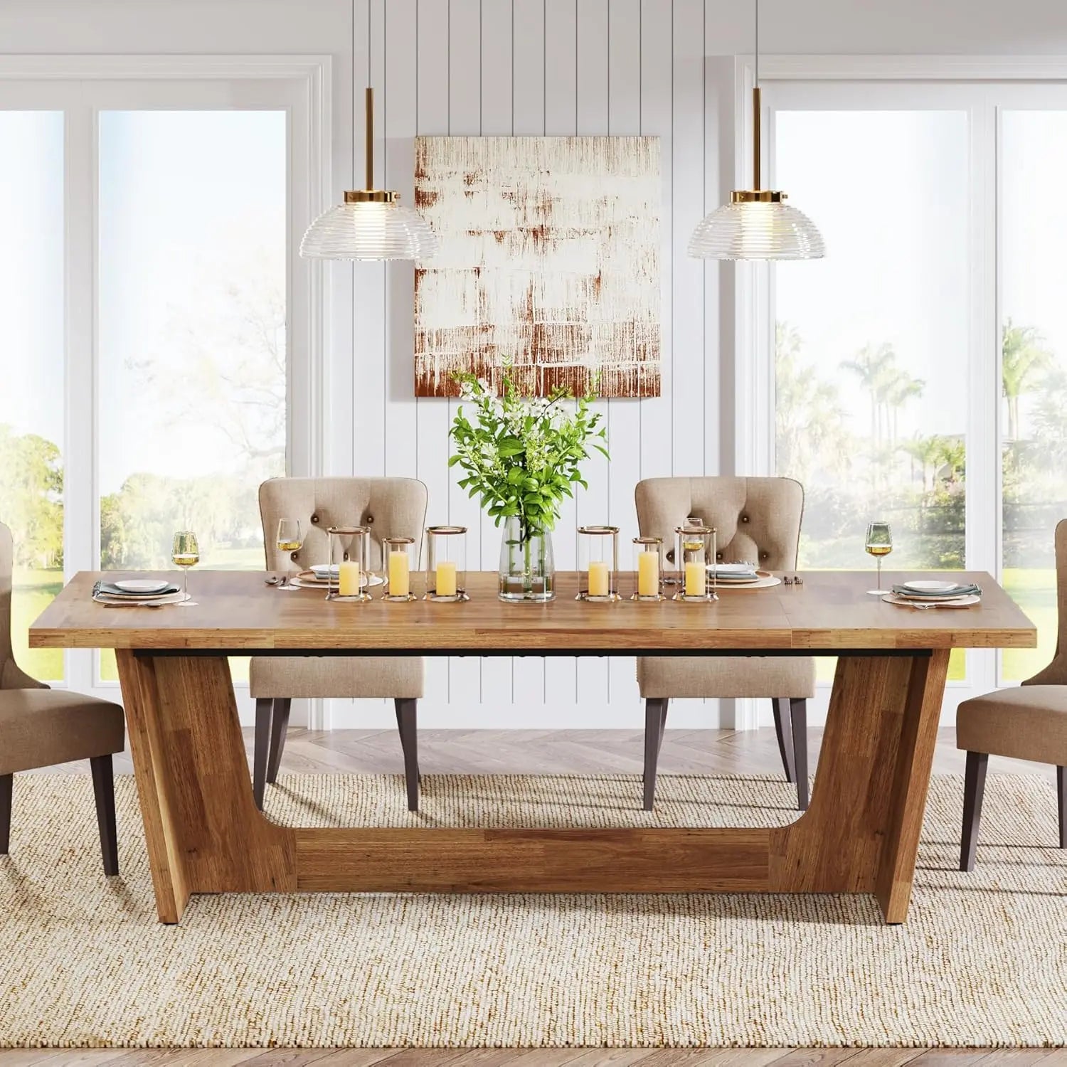 Dining Room Table, Solid Pedestal