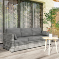 Wicker Patio 3-Seat Sofa