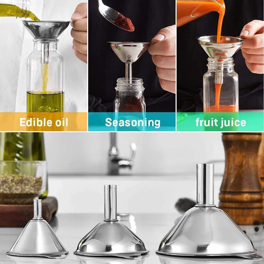 3/5 Pcs Stainless Steel Kitchen Funnels