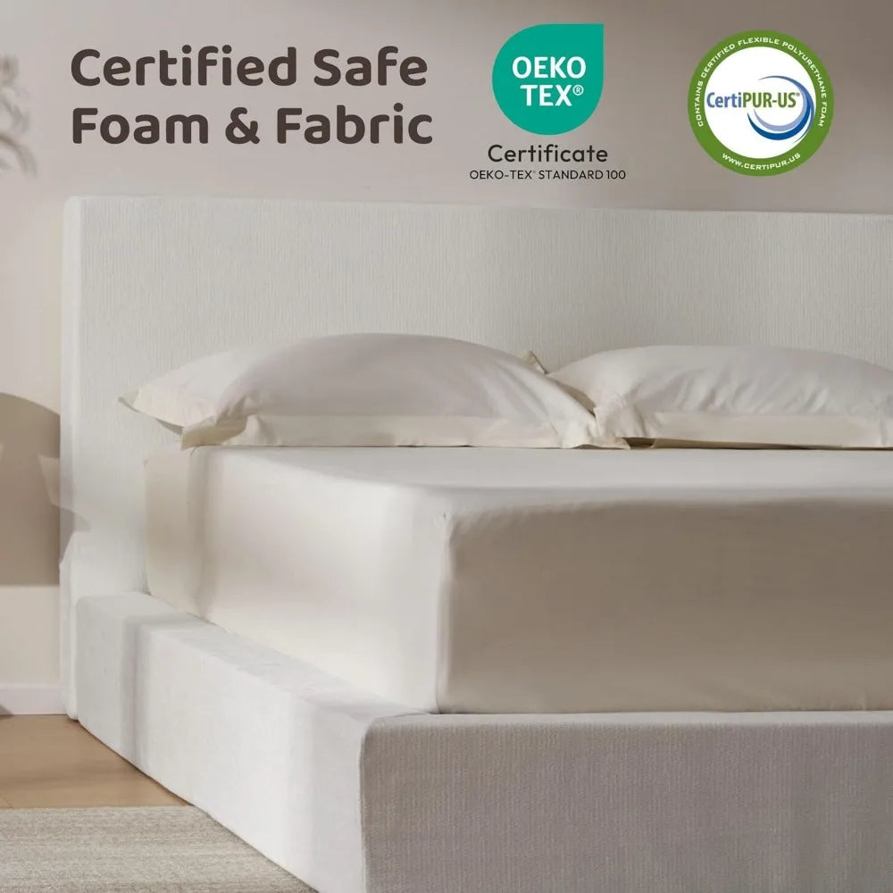 Upholstered King Bed Frame with Headboard