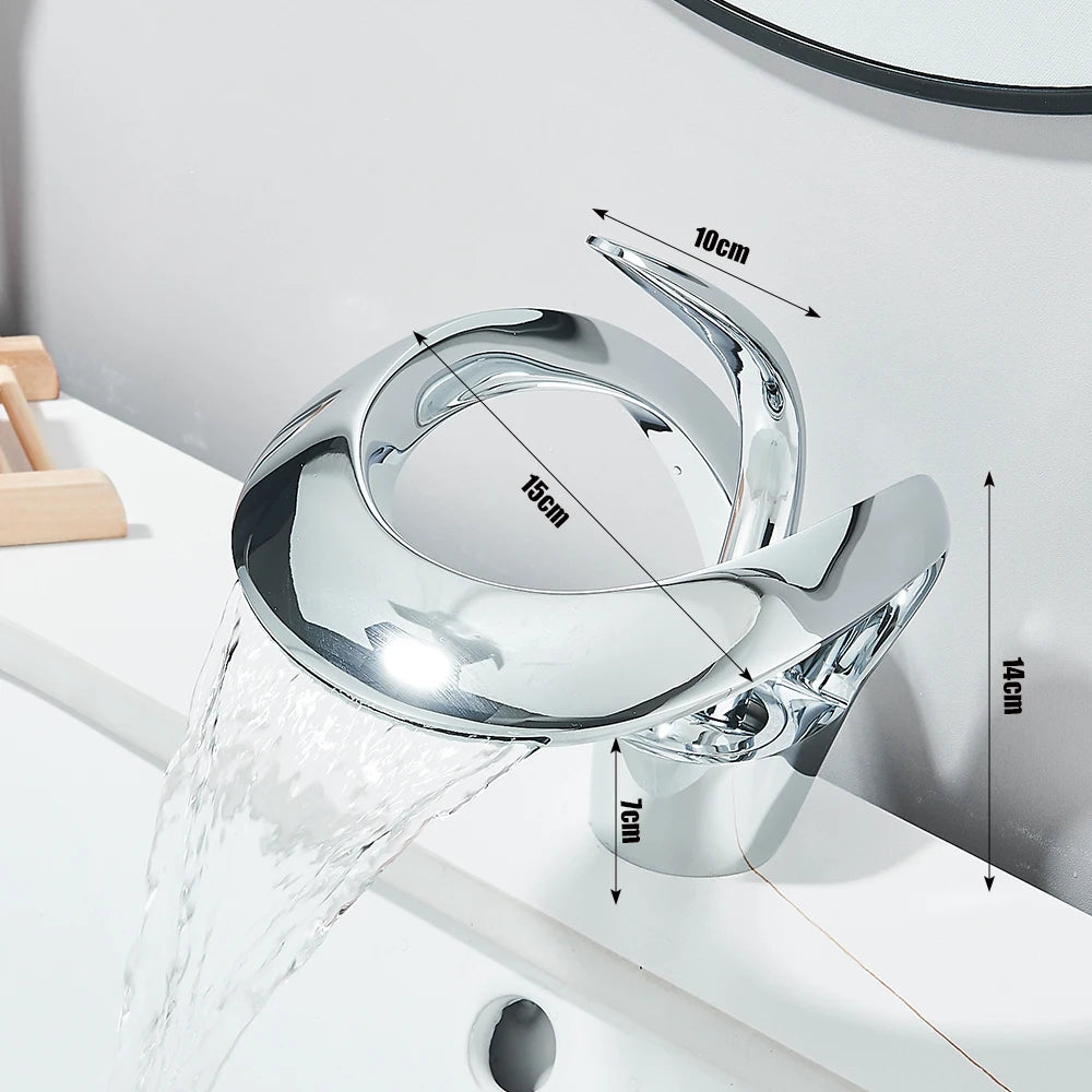 Waterfall Bathroom Sink Faucet