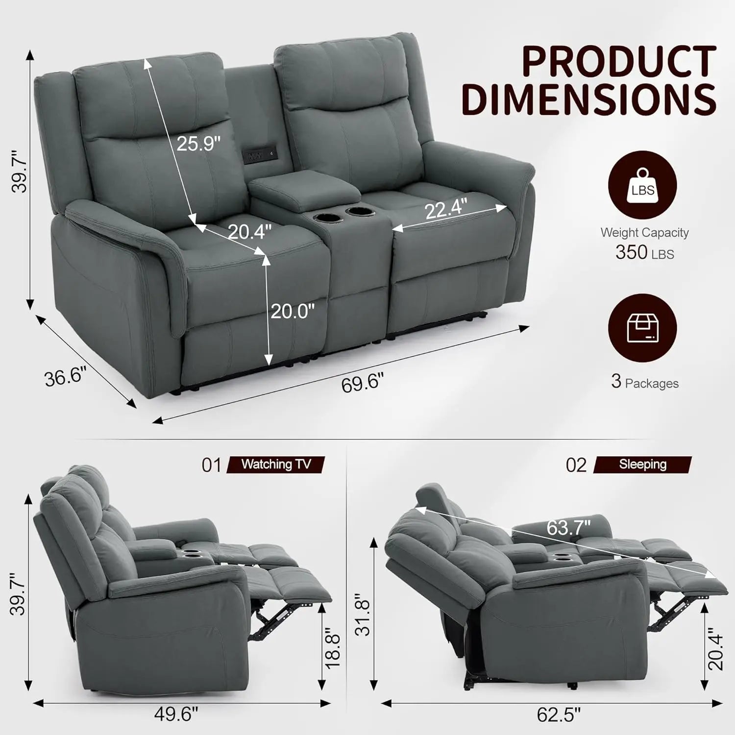 Reclining Loveseat with Console