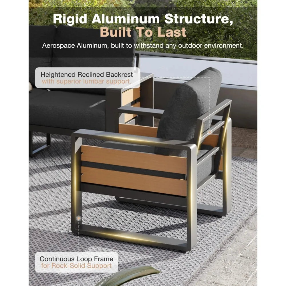 Aluminum 5 Piece Luxury Outdoor Sectional