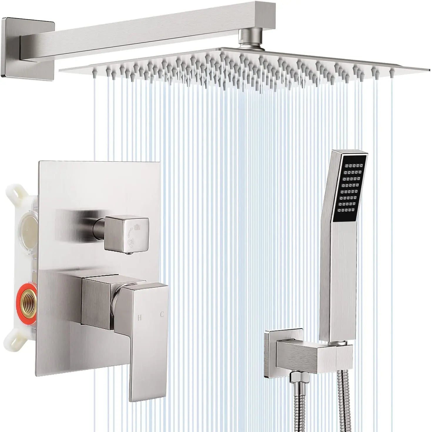 Brushed Nickel Shower Faucet 2/3 Way Shower