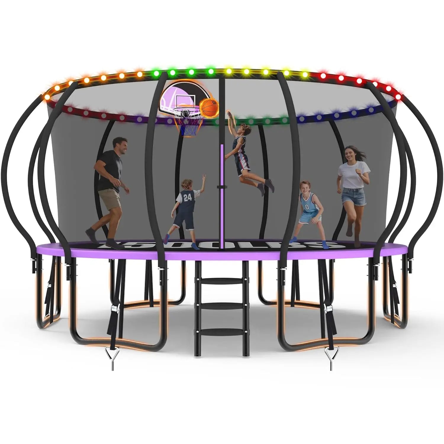 Outdoor Trampoline for Kids with Basketball