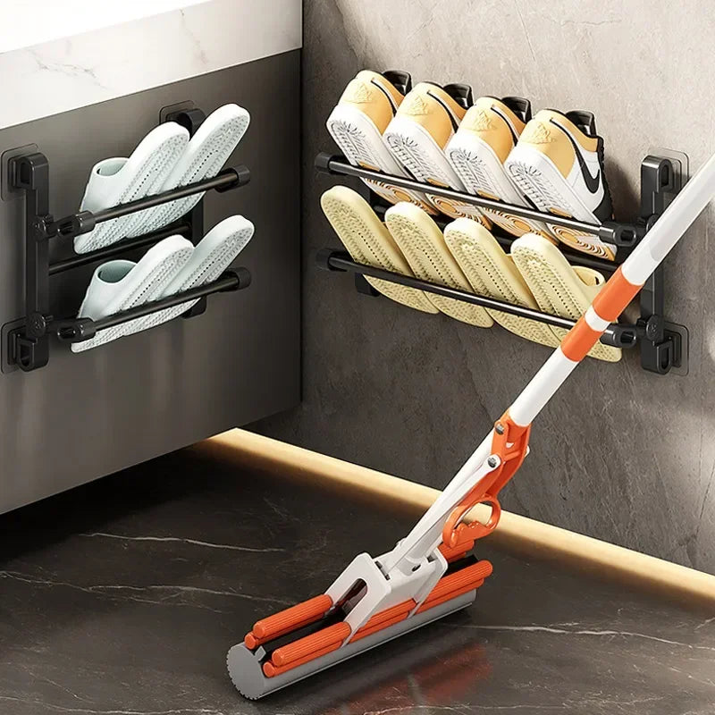 Shoe/towel Rack Wall-mounted, folding