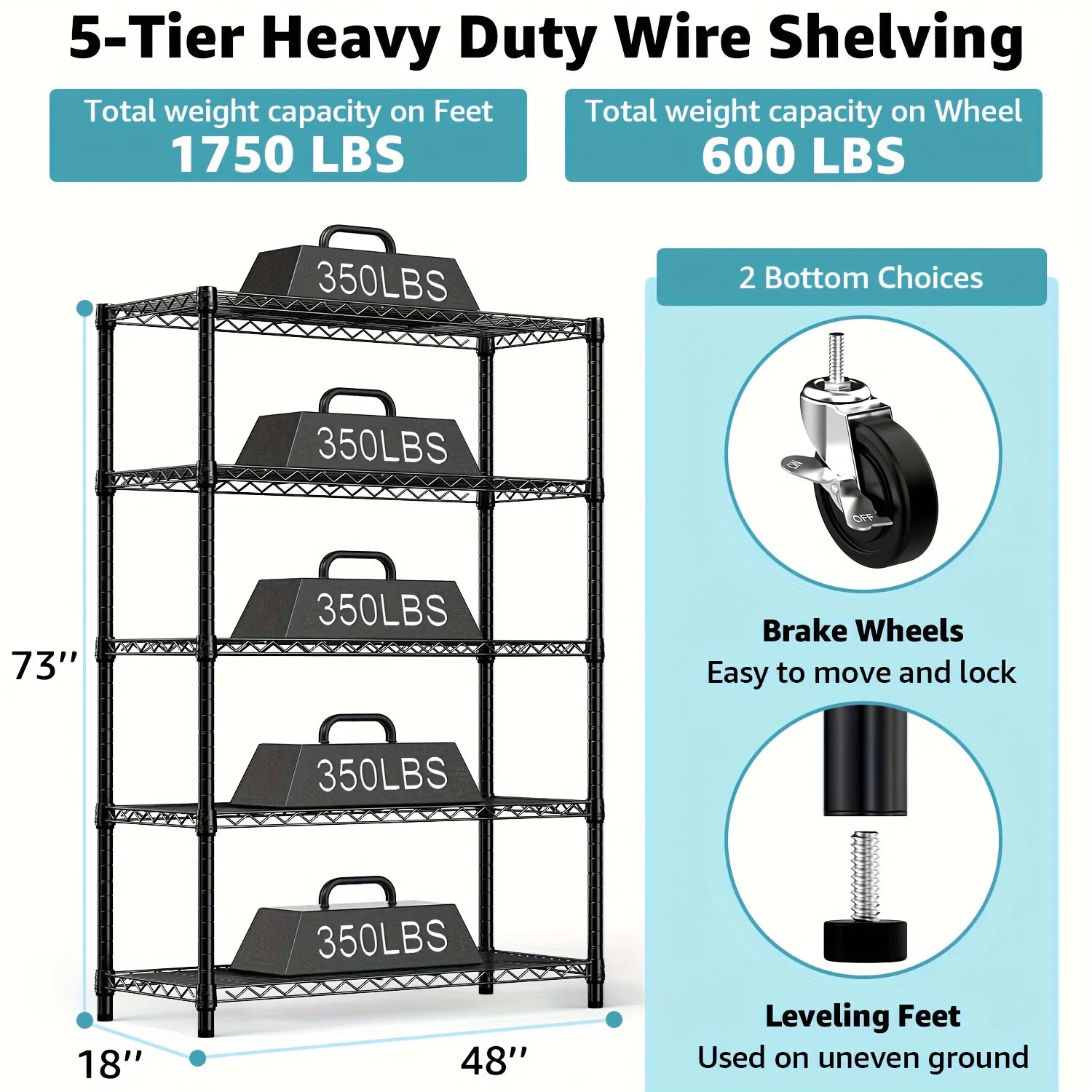 5-Shelf Storage Shelves