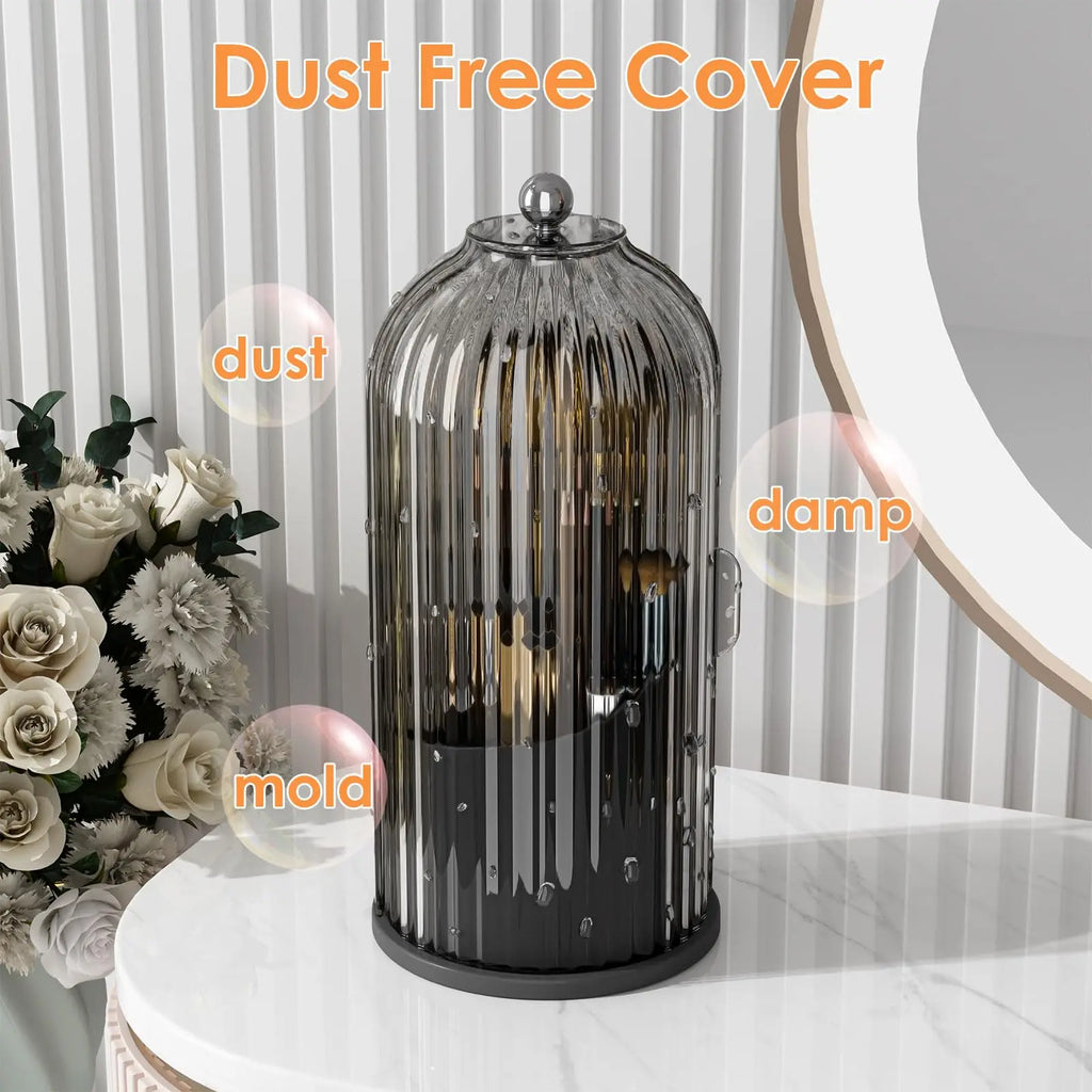 Rotating Makeup Brushes Organizer for Vanity/Desktop