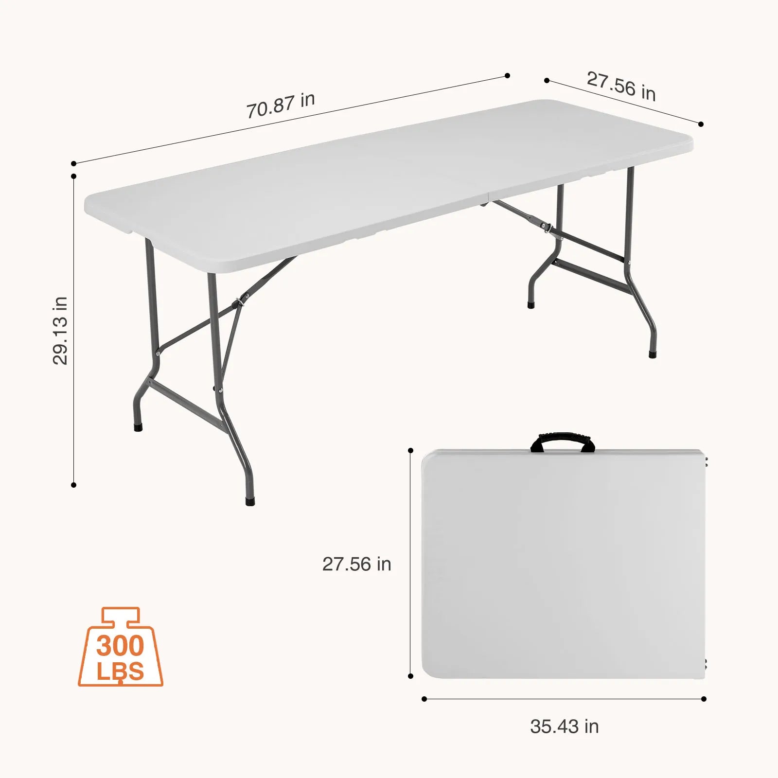 6/8 FT Portable Folding Table