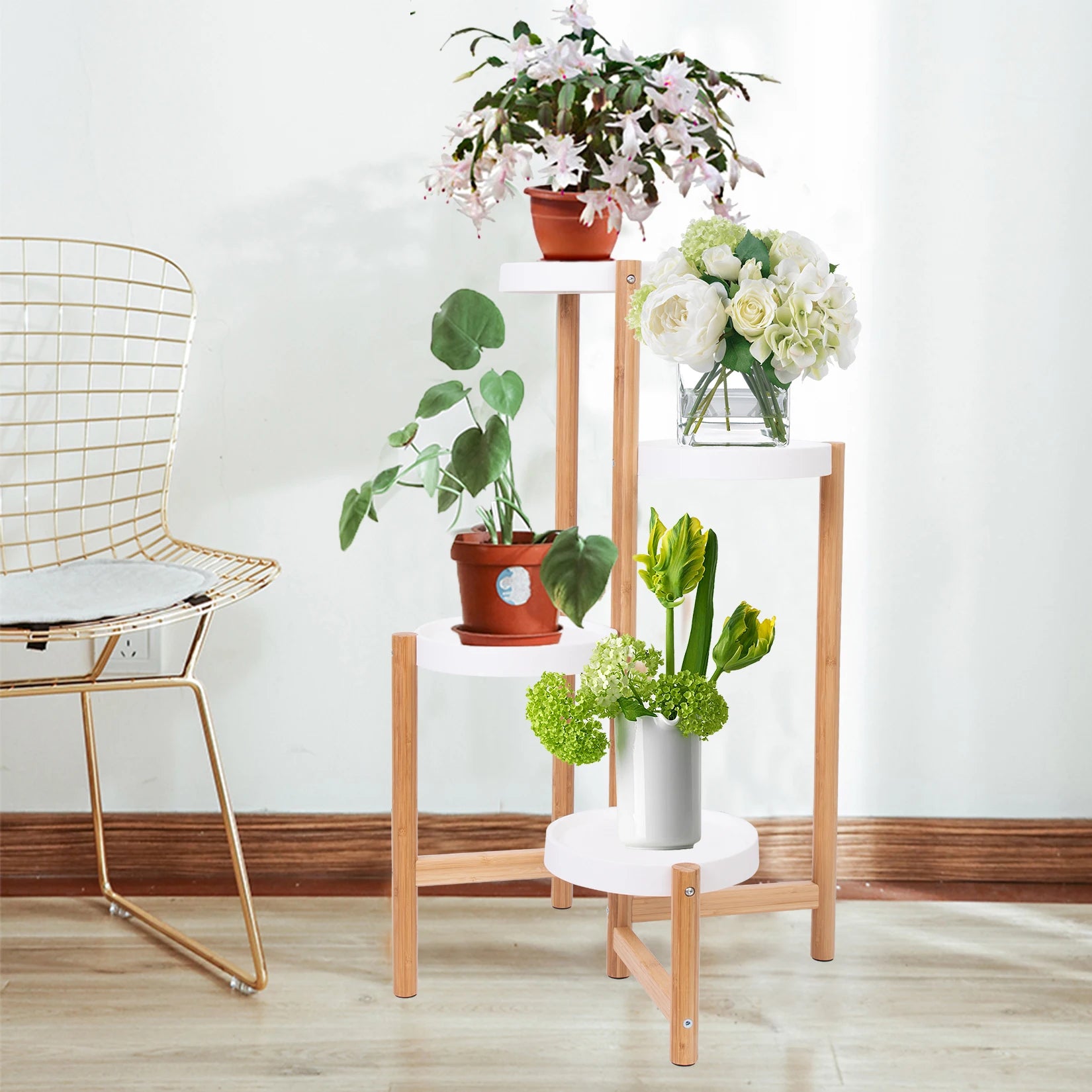 4 Tier Bamboo Plant Display
