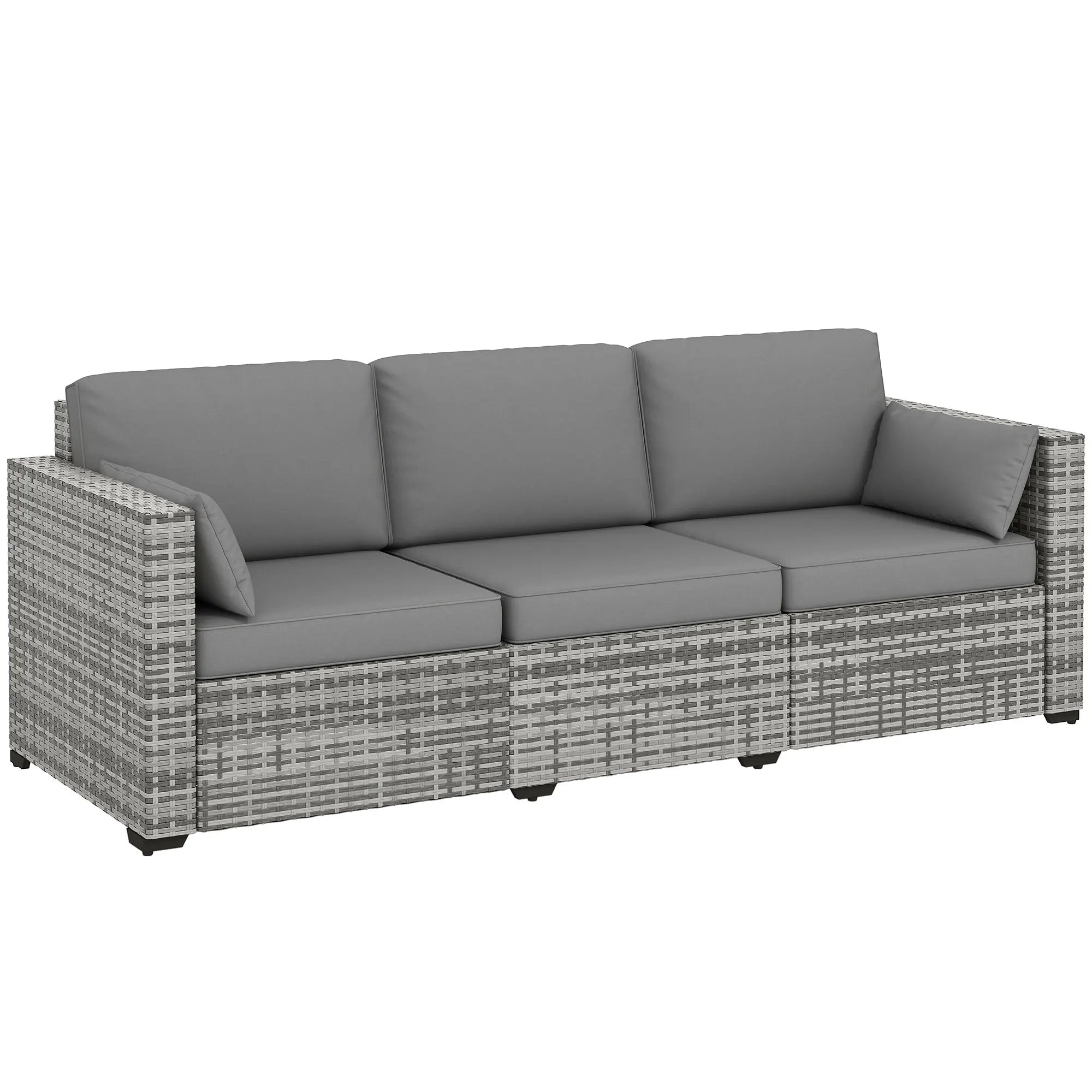 Wicker Patio 3-Seat Sofa