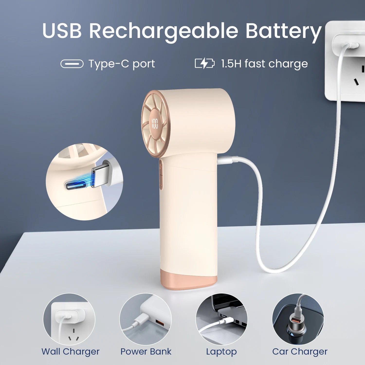 Portable Handheld Fan, Speed  Adjustable, USB
