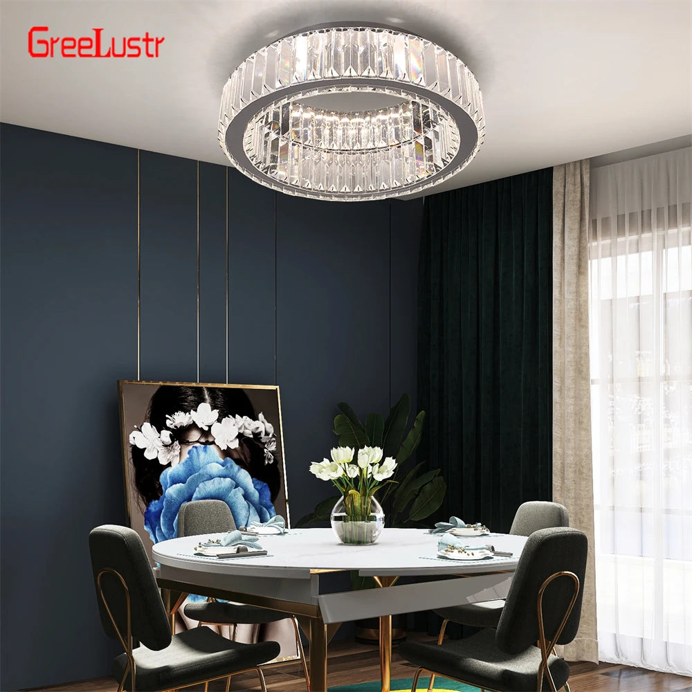 Crystal Round Led Chandelier Dimmable