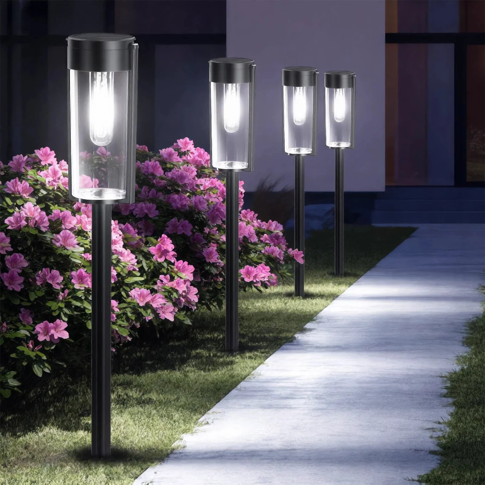 SUPER BRIGHT Solar Pathway Lights Outdoor, 8 Pack Solar Lights Outdoor, Auto On/Off, IP65 Waterproof Solar Garden Lights Solar Powered Landscape Lighting for Yard Patio Walkway Driveway Pathway