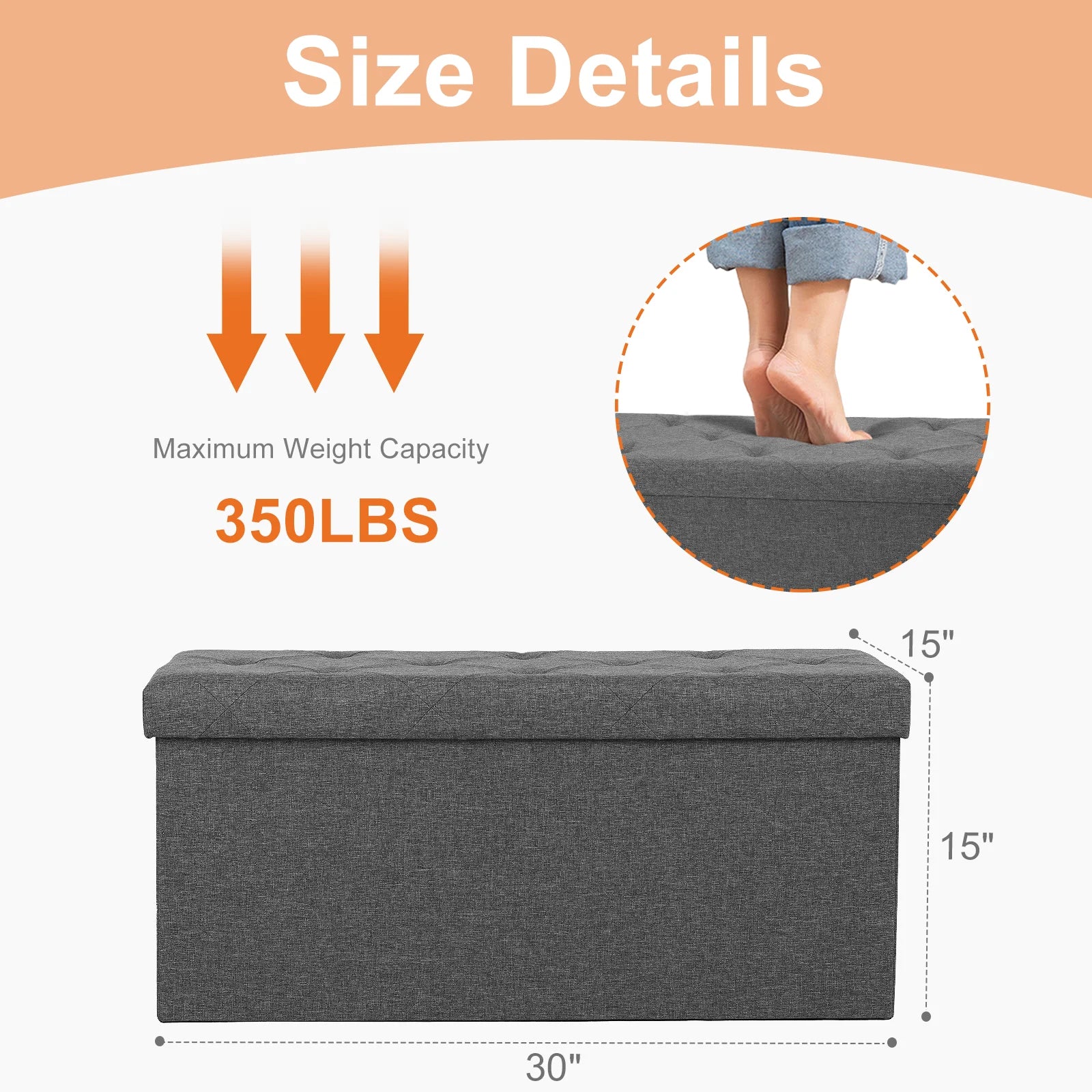 Hidden Storage Footstool ottoman Toy Box