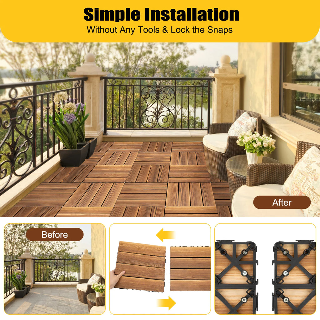 12''x12'' 36Pcs Deck Tiles Indoor & Outdoor Waterproof