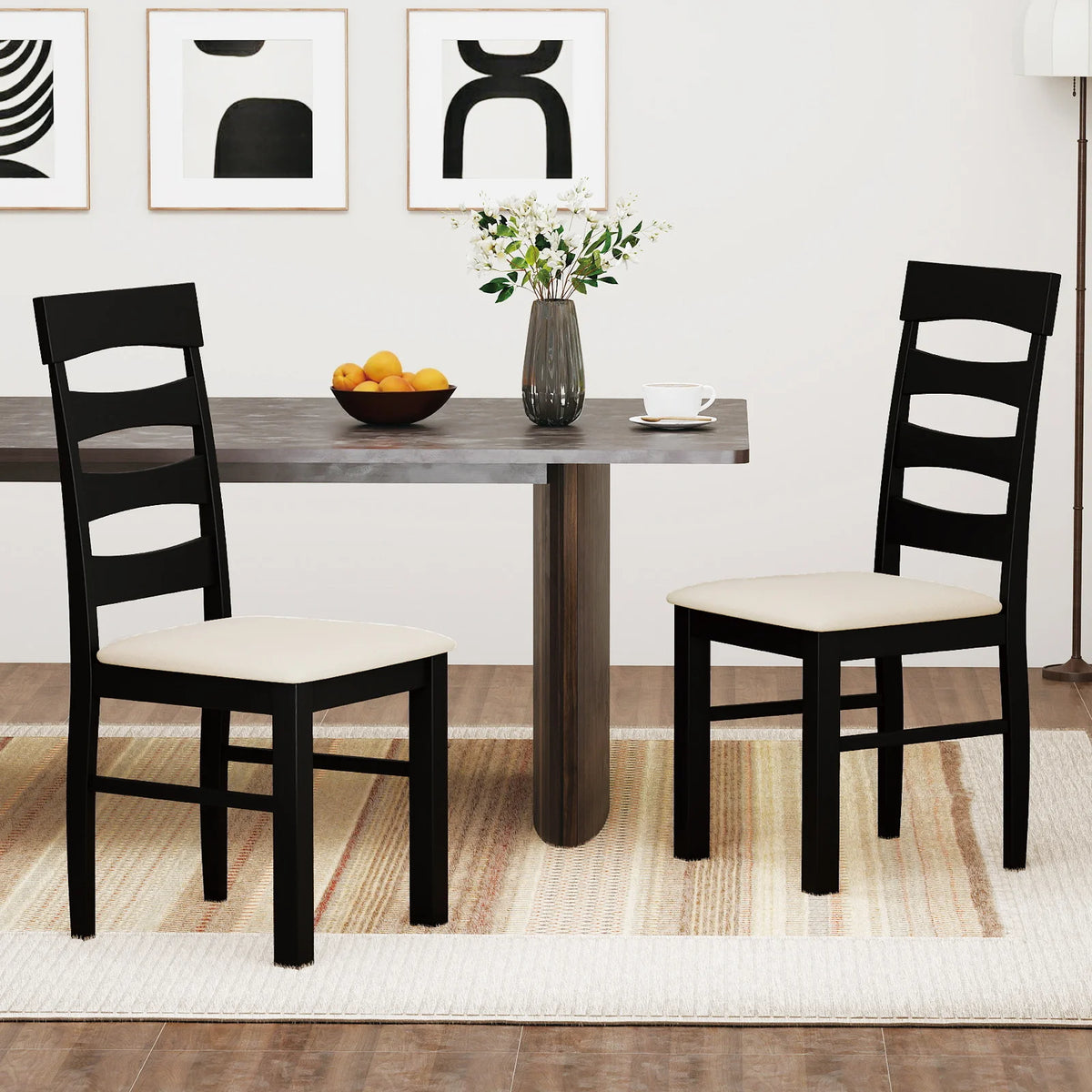 Set of 2, High Back Chairs