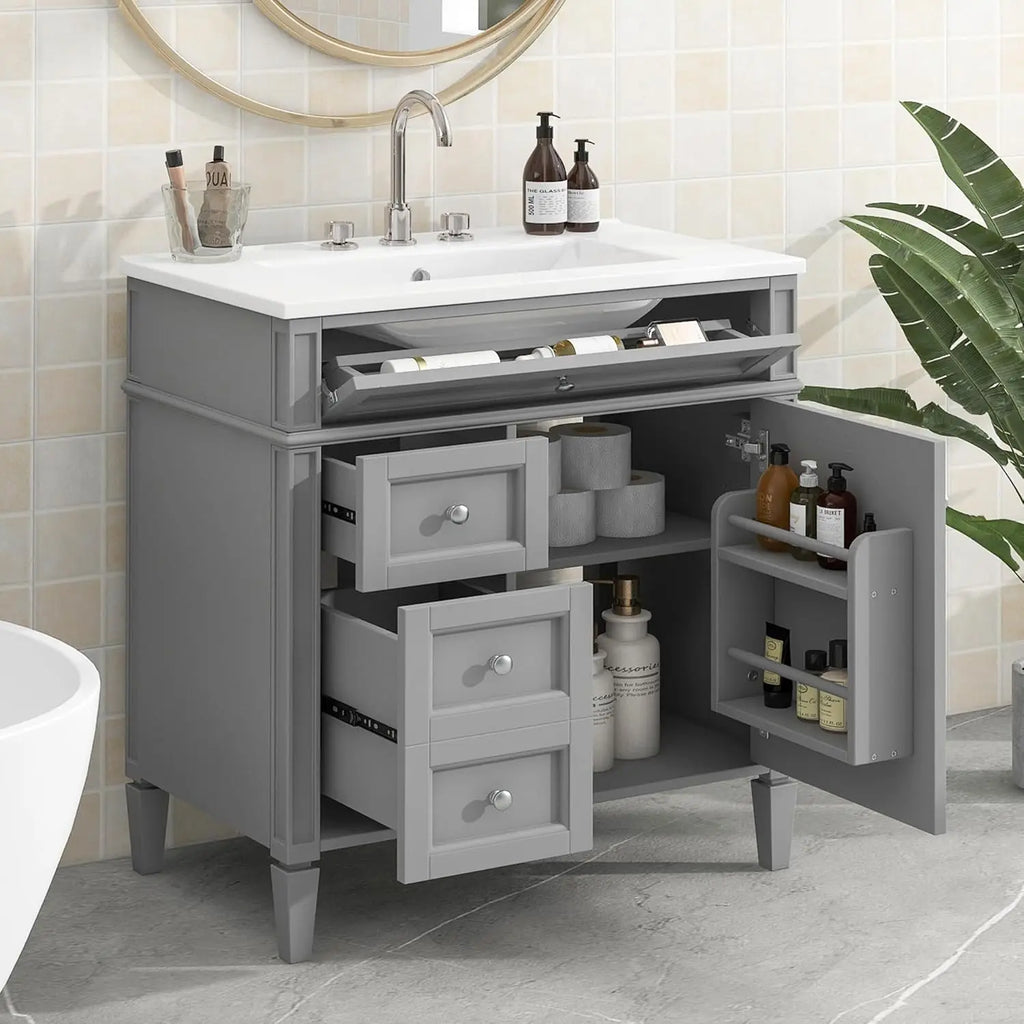30" Bathroom Vanity Ceramic Sink