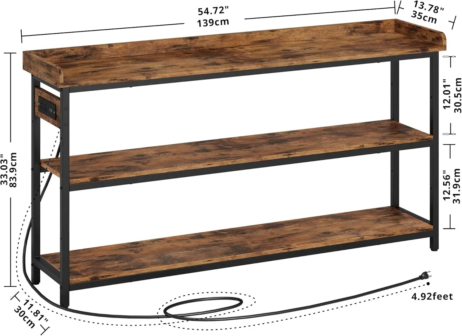 Console, sofa, hallway Table with Power Outlet