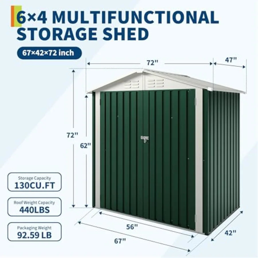 6x4 Feet Storage Shed