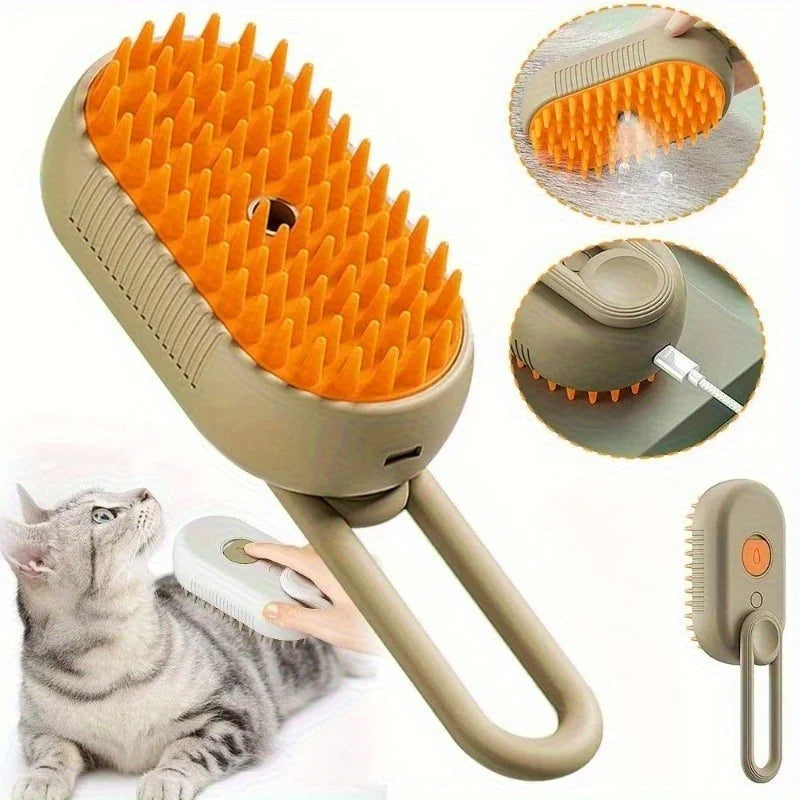 3 in1 Grooming Steam Brush Cat Brush