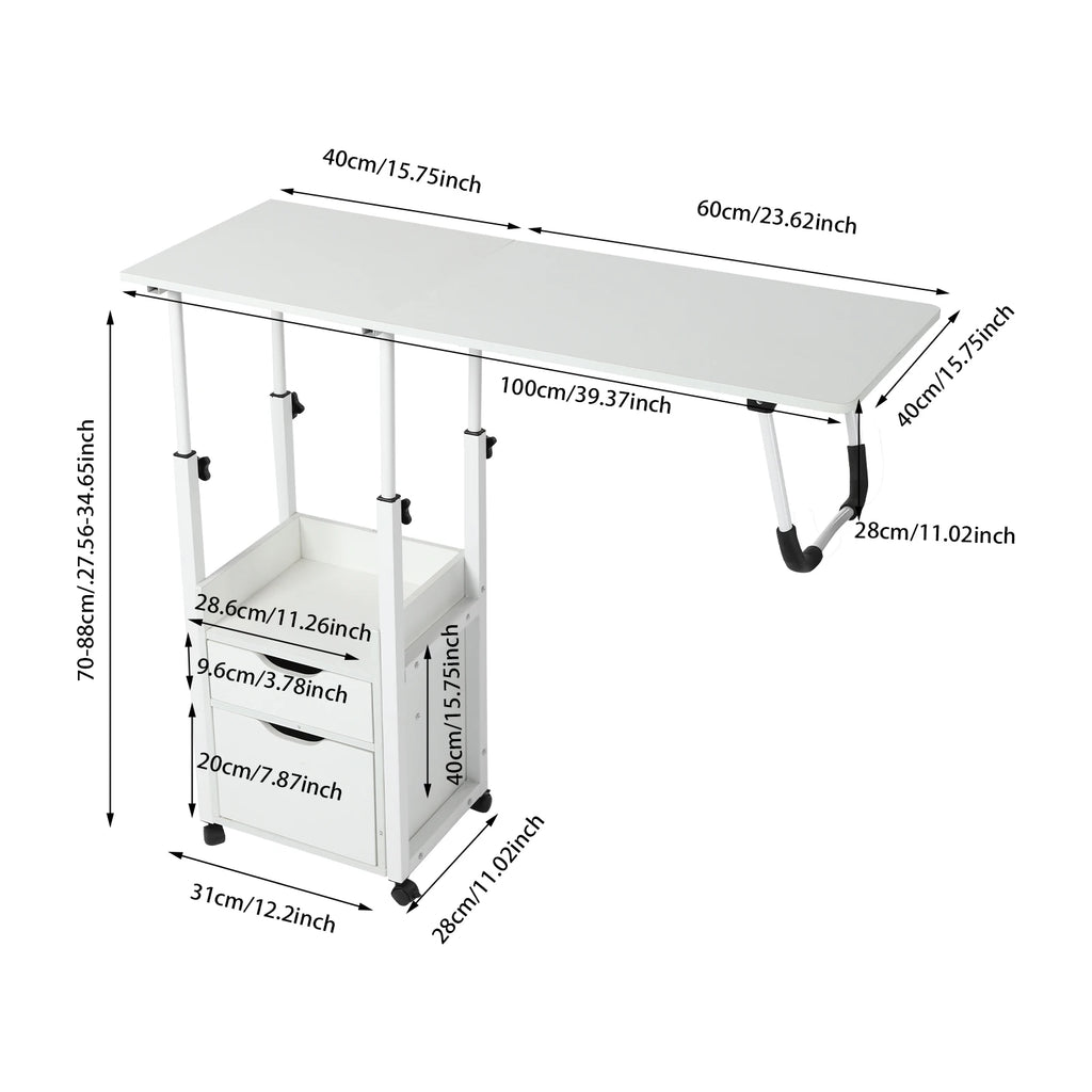 Foldable Laptop Desk with Wheels