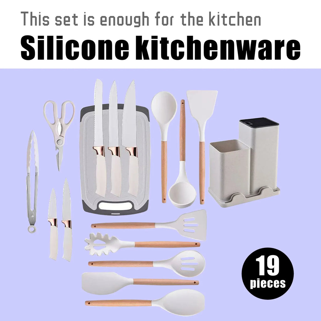 19pc.s carbon steel Knife set with holder