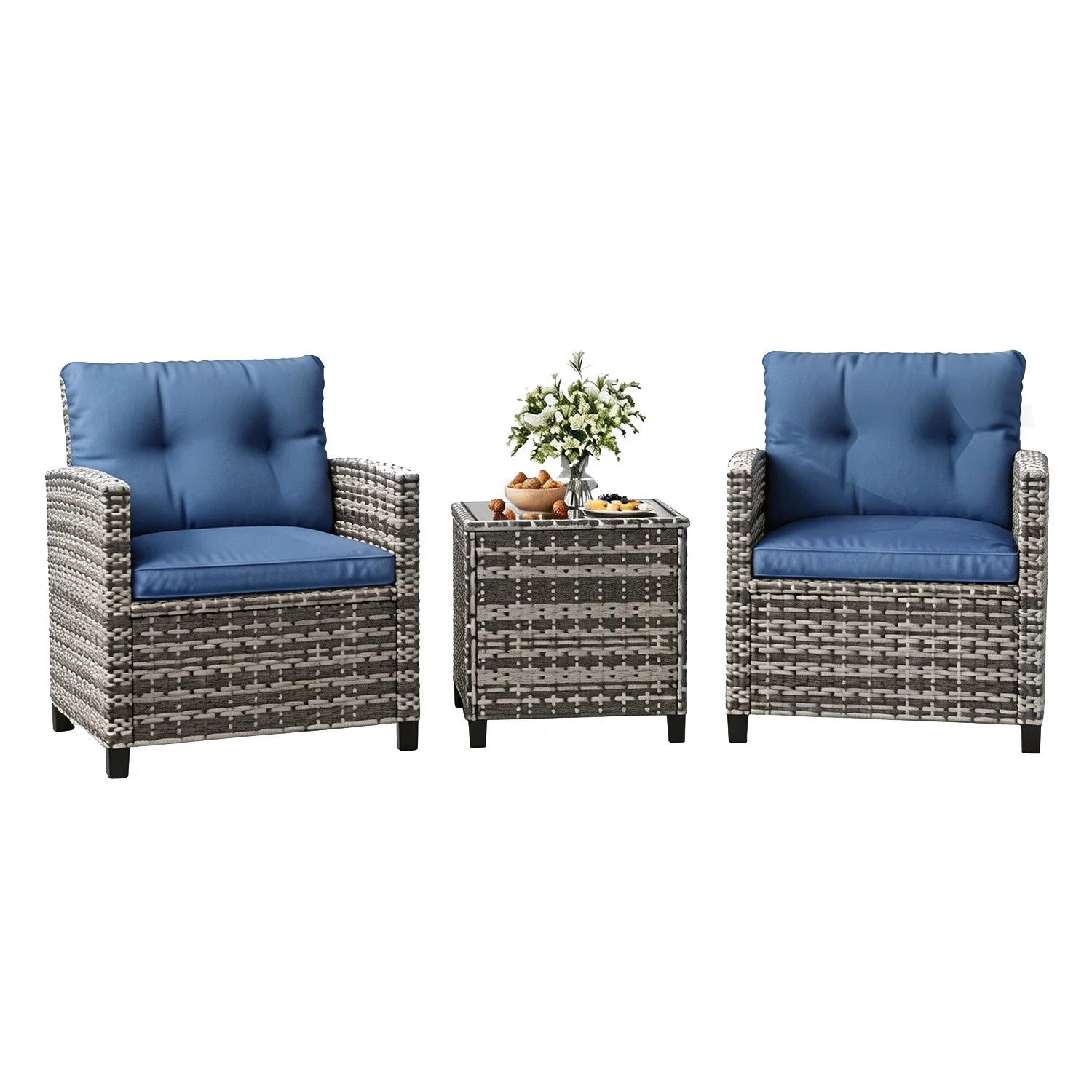 3-Pc. Wicker Furniture With Coffee Table