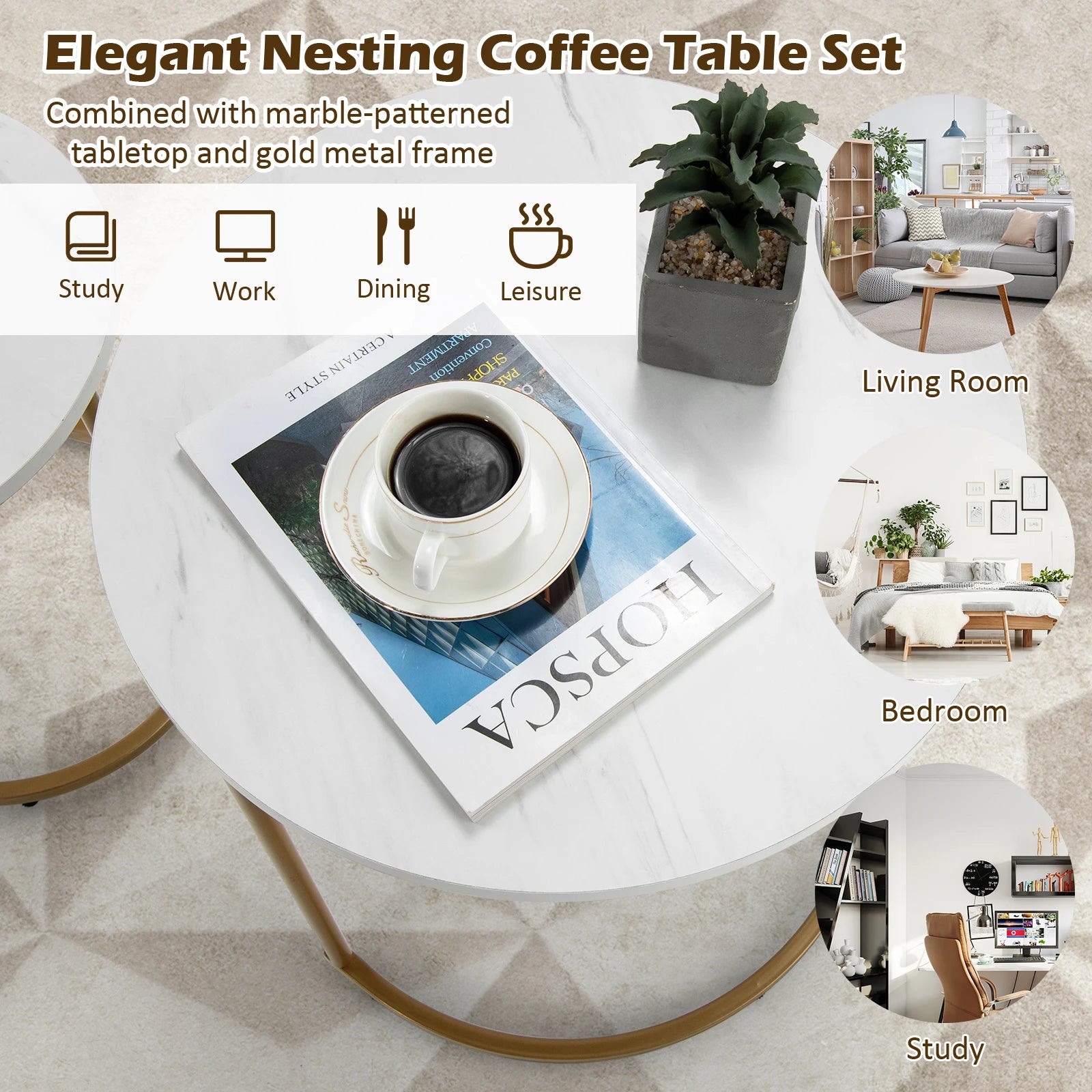 Nesting Coffee Table Set of 2