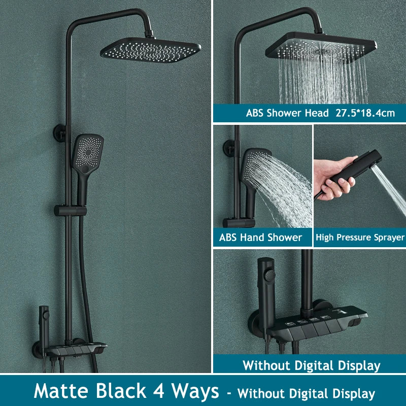 Rainfall Bathroom Shower System Digital Piano Key Shower Faucet