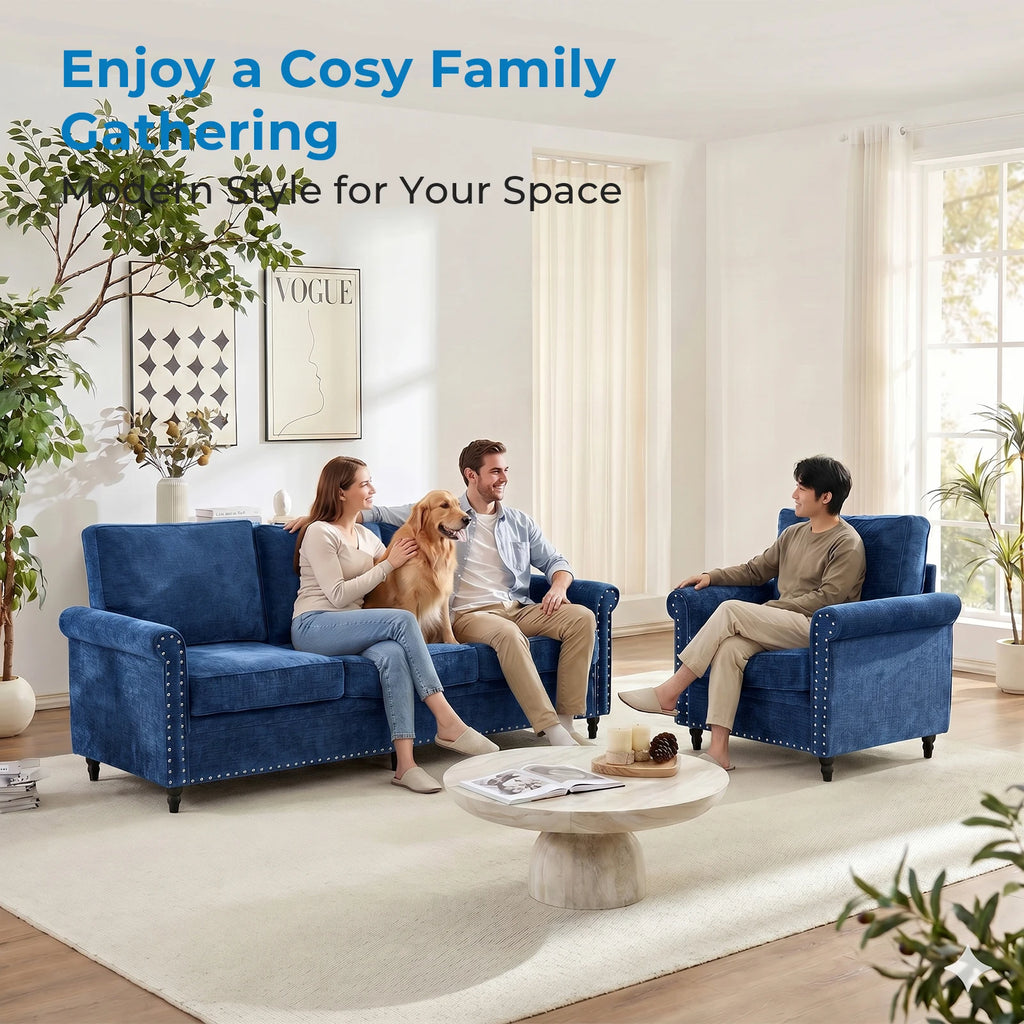 2PCS Chenille Sofa Set