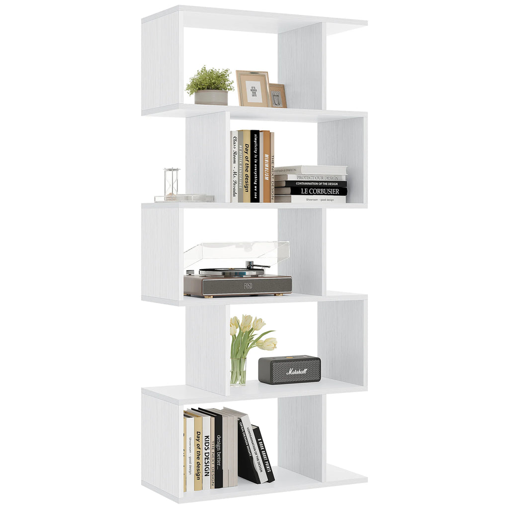 62IN Geometric Bookcase 5 Tier