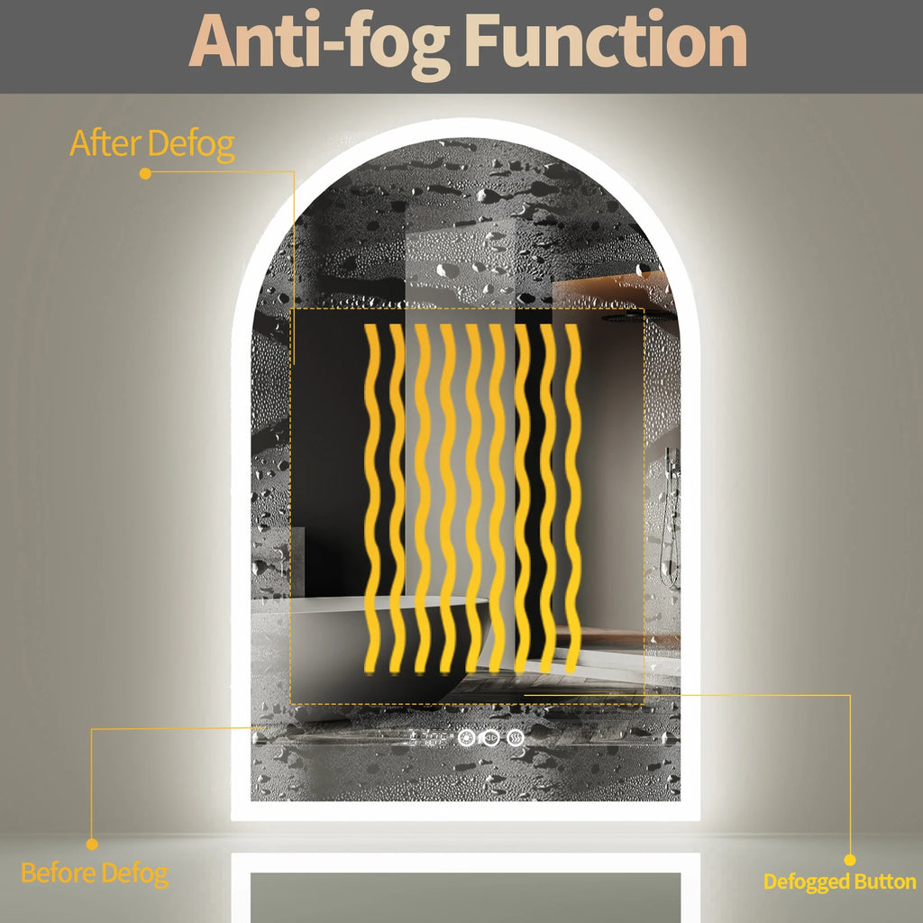 Vertical Arch-Shape LED Bath Mirror