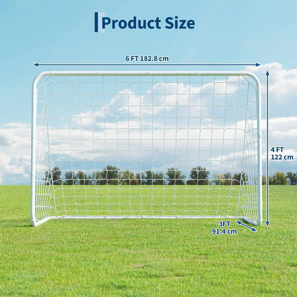 6x4ft Portable Soccer Goal Foldable Backyard Soccer Net Heavy Duty Steel Frame Pop-Up Training Equipment With Carry Bag