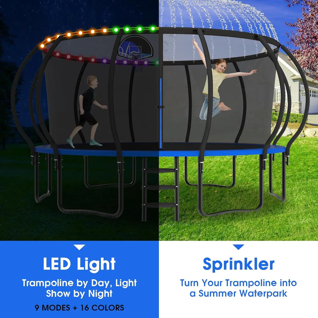 Outdoor Trampoline for Kids with Basketball