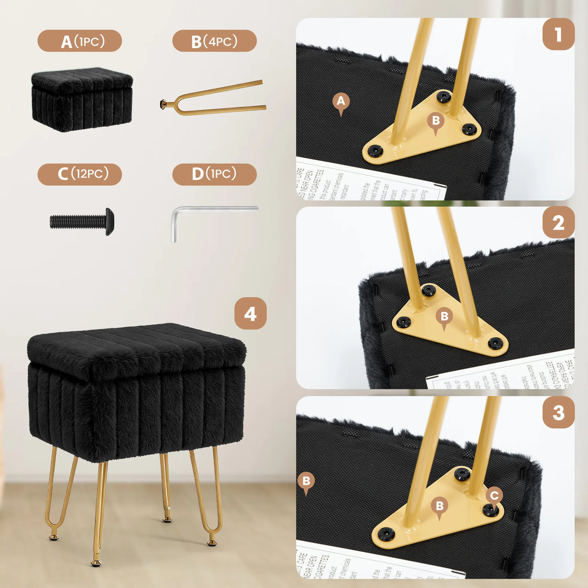 Ottoman Foot Rest Stool