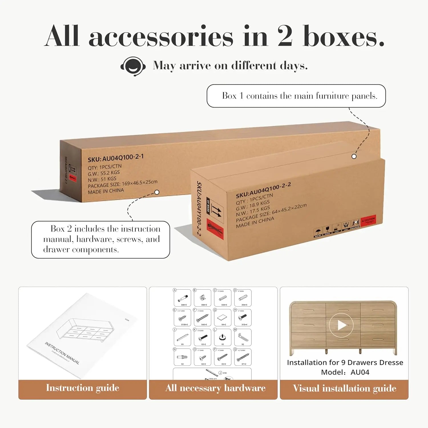 9-Drawer Dresser 63" Wide