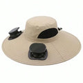 Solar Fan Cap, 180 ° Adjustable Fan, UPF50, USB, Solar Powered