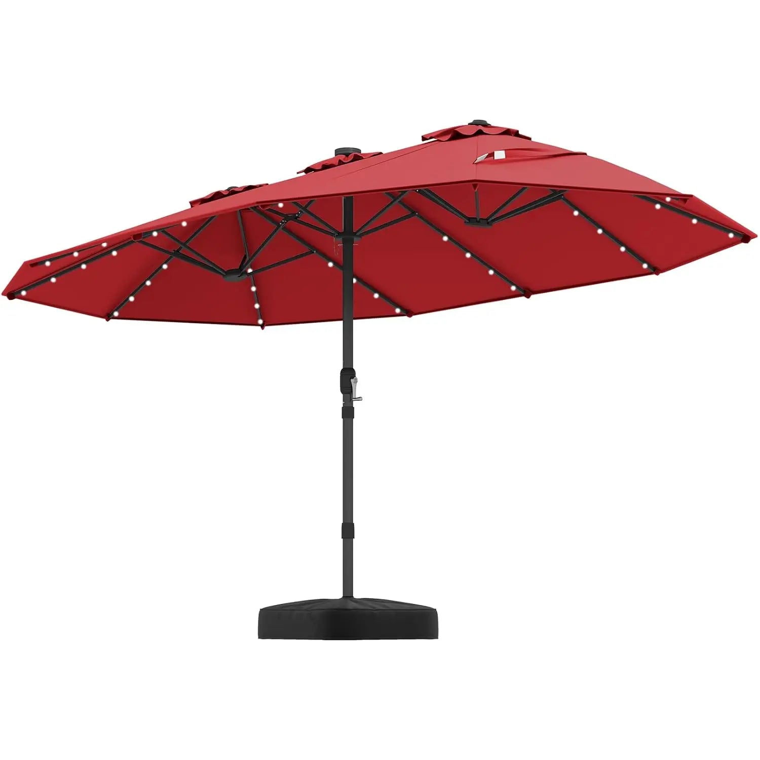 15FT Double-Sided Solar Patio Umbrella